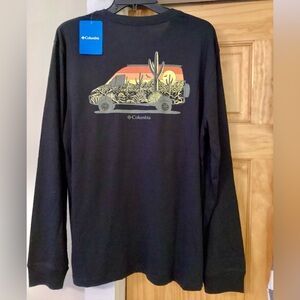 NWT Columbia Sportswear Men’s Long Sleeve T Shirt in Black Size Medium